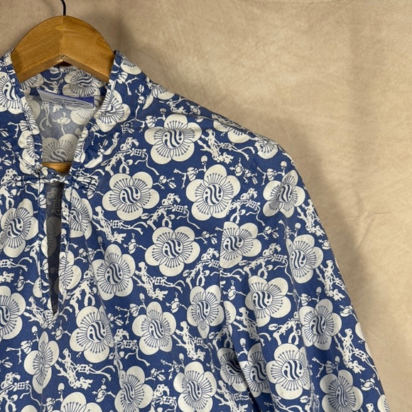 Pine Cone Hill Fine Linens Floral Cotton Kimono Style Popover Top Womens Medium - Picture 4 of 11